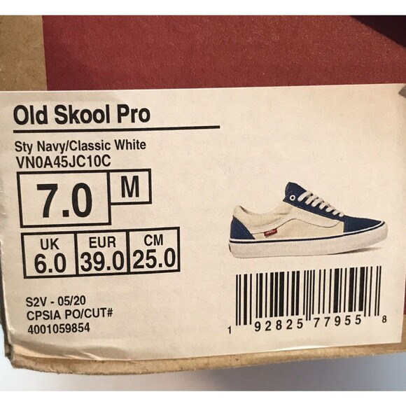 NEW Vans Old Skool Pro Sty Navy/Classic White Men's 7M Skateboarding Casual Shoe - Picture 11 of 12